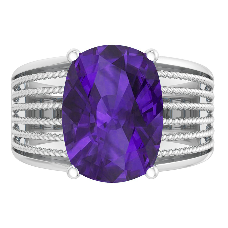 Martha Stewart 10 1/4ctw. Cushion Cut Amethyst & Lab Grown Diamond Hidden Halo Ring In Sterling Silver image number null